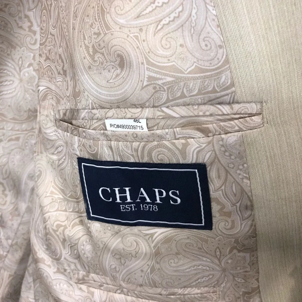 Chaps cream 2 button blazer suit jacket, size 46L - Picture 8 of 8